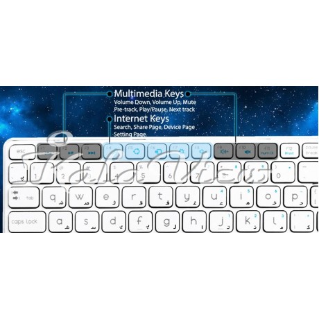 کیبورد کامپیوتر Beyond FCR 6800 Bluetooth TouchPad Keyboard With Persian Letters