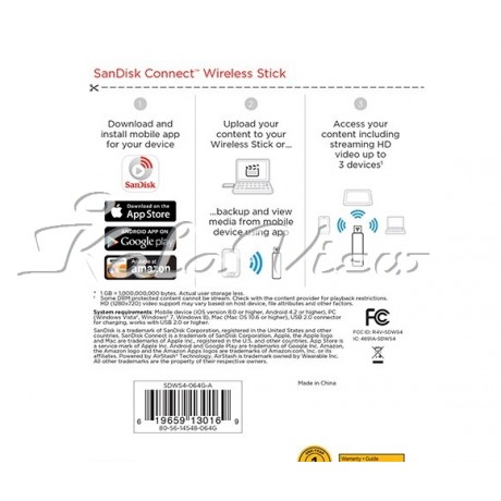 فلش مموری لوازم جانبی سن دیسک Connect Wireless Stick  64GB