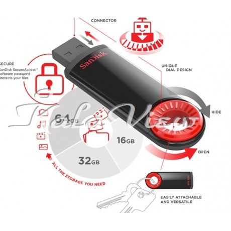فلش مموری لوازم جانبی سن دیسک CRUZER DIAL CZ57  32GB