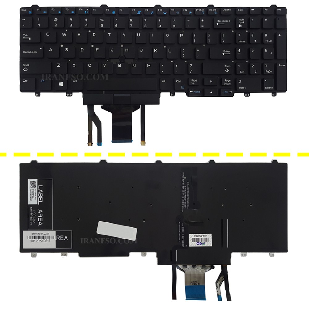 کیبرد لپ تاپ دل Latitude E5570 مشکی-اینترکوچک-با موس و بک لایت
