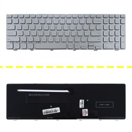 کیبرد لپ تاپ دل Inspiron 15-7537 نقره ای-با بک لایت-با فریم