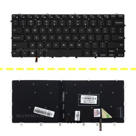 کیبرد لپ تاپ دل XPS 15 9550 مشکی-اینتر کوچک-با بک لایت-بدون فریم