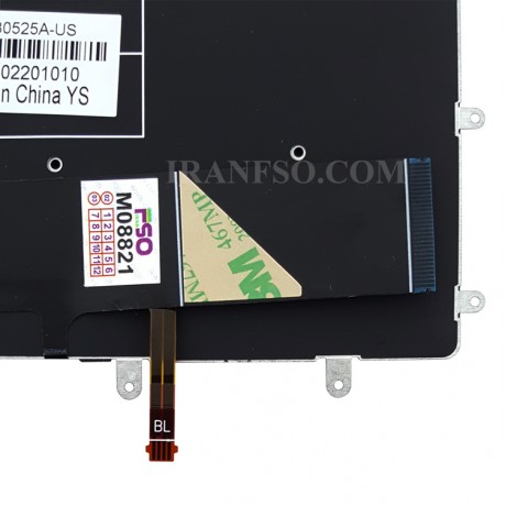 کیبرد لپ تاپ دل XPS 15 9550 مشکی-اینتر کوچک-با بک لایت-بدون فریم