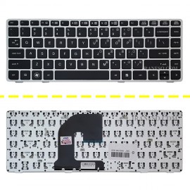 کیبرد لپ تاپ اچ پی EliteBook 8460B مشکی-بدون موس با فریم نقره ای