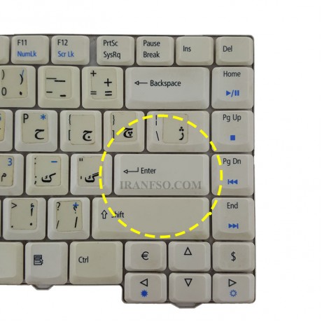 کیبرد لپ تاپ ایسر Keyboard Aspire 4710 سفید دست دوم