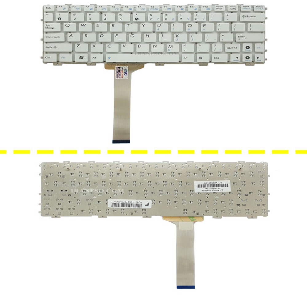 کیبرد لپ تاپ ایسوس Mini 1015 سفید-اینترکوچک بدون فریم