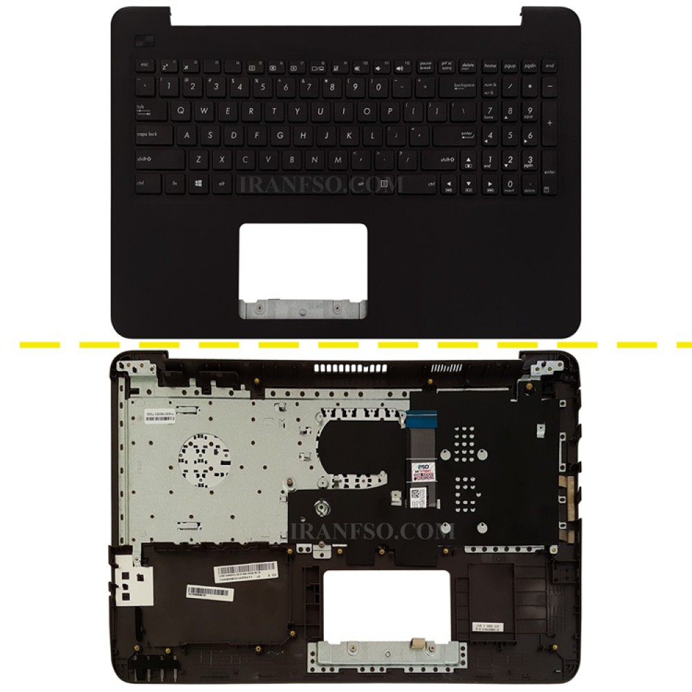 کیبرد لپ تاپ ایسوس VivoBook X555L مشکی با قاب C قهوه ای