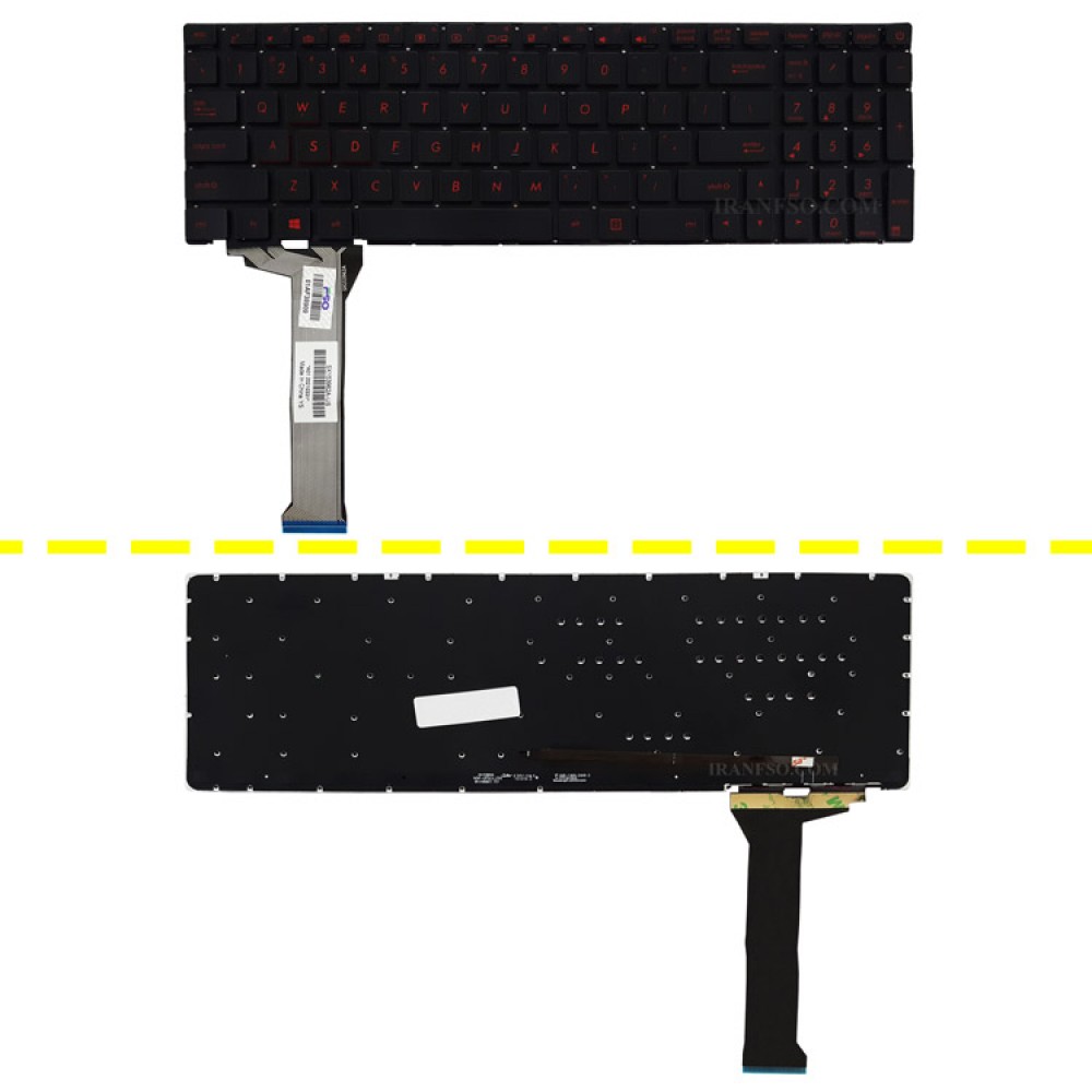 کیبرد لپ تاپ ایسوس ROG GL552 مشکی-اینترکوچک-بابک لایت و کلید پاور