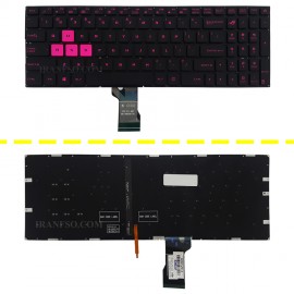 کیبرد لپ تاپ ایسوس ROG Strix GL502 مشکی-اینترکوچک-با بک لایت با فونت صورتی