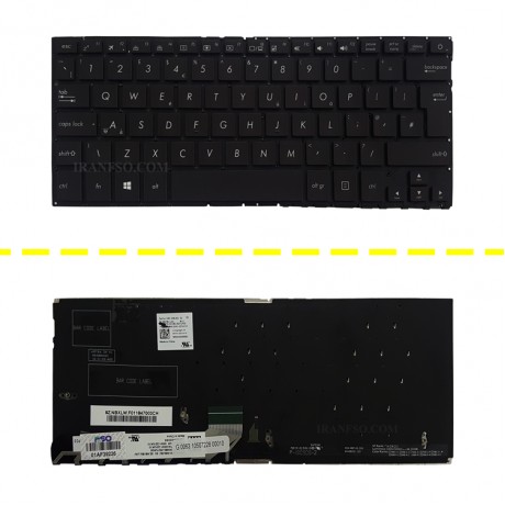 کیبرد لپ تاپ ایسوس ZenBook UX430 مشکی-اینتربزرگ-بابک لایت-بدون فریم