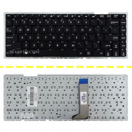 کیبرد لپ تاپ ایسوس VivoBook 14 X442 مشکی-اینترکوچک بدون فریم به همراه کلید پاور