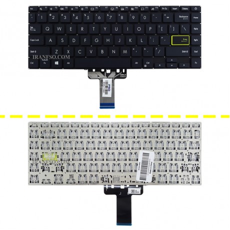 کیبرد لپ تاپ ایسوس VivoBook E410MA مشکی-اینترکوچک بدون فریم به همراه کلید پاور