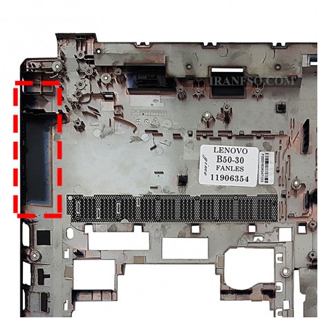قاب کف لپ تاپ لنوو IdeaPad B50-30 مشکی-بدون خروجی هوا-رم ریدر شکسته