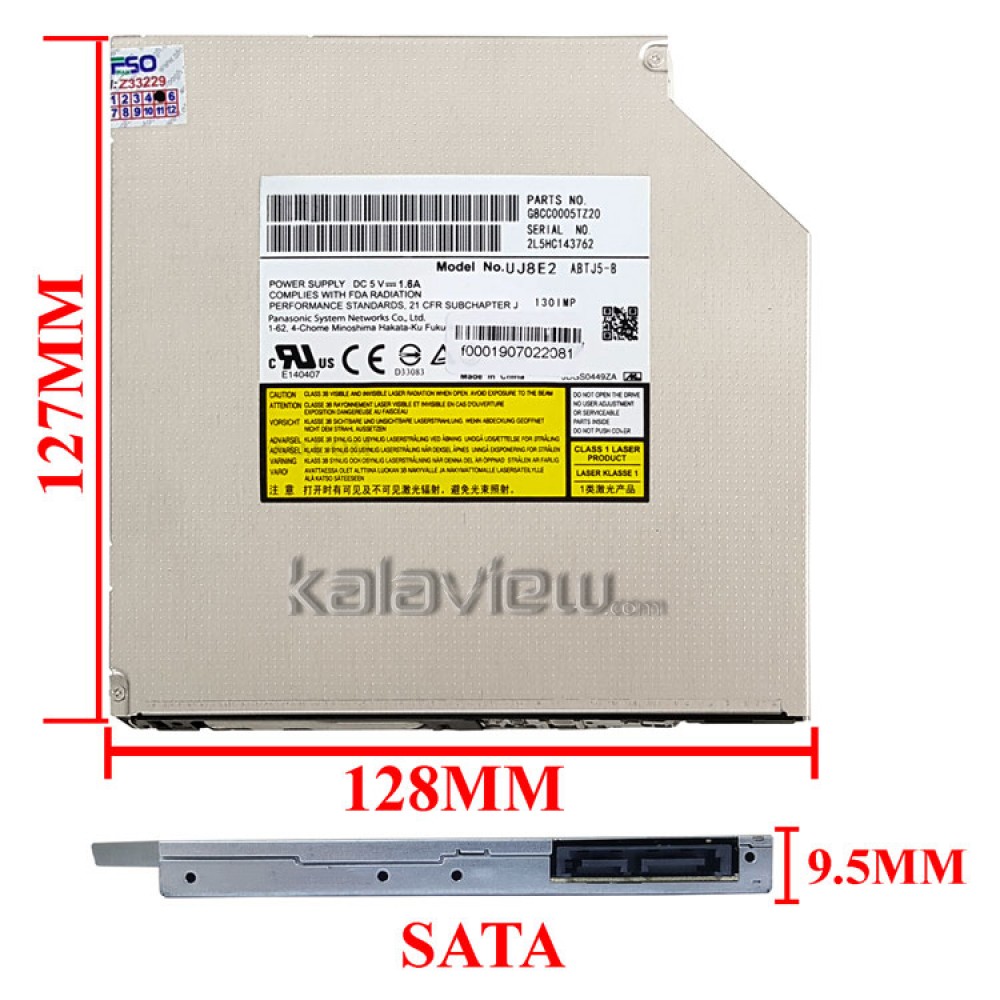 درایو لپ تاپ دی وی دی رایتر پاناسونیک Sata SuperSlim 9.5mm ریفر-شش ماه گارانتی