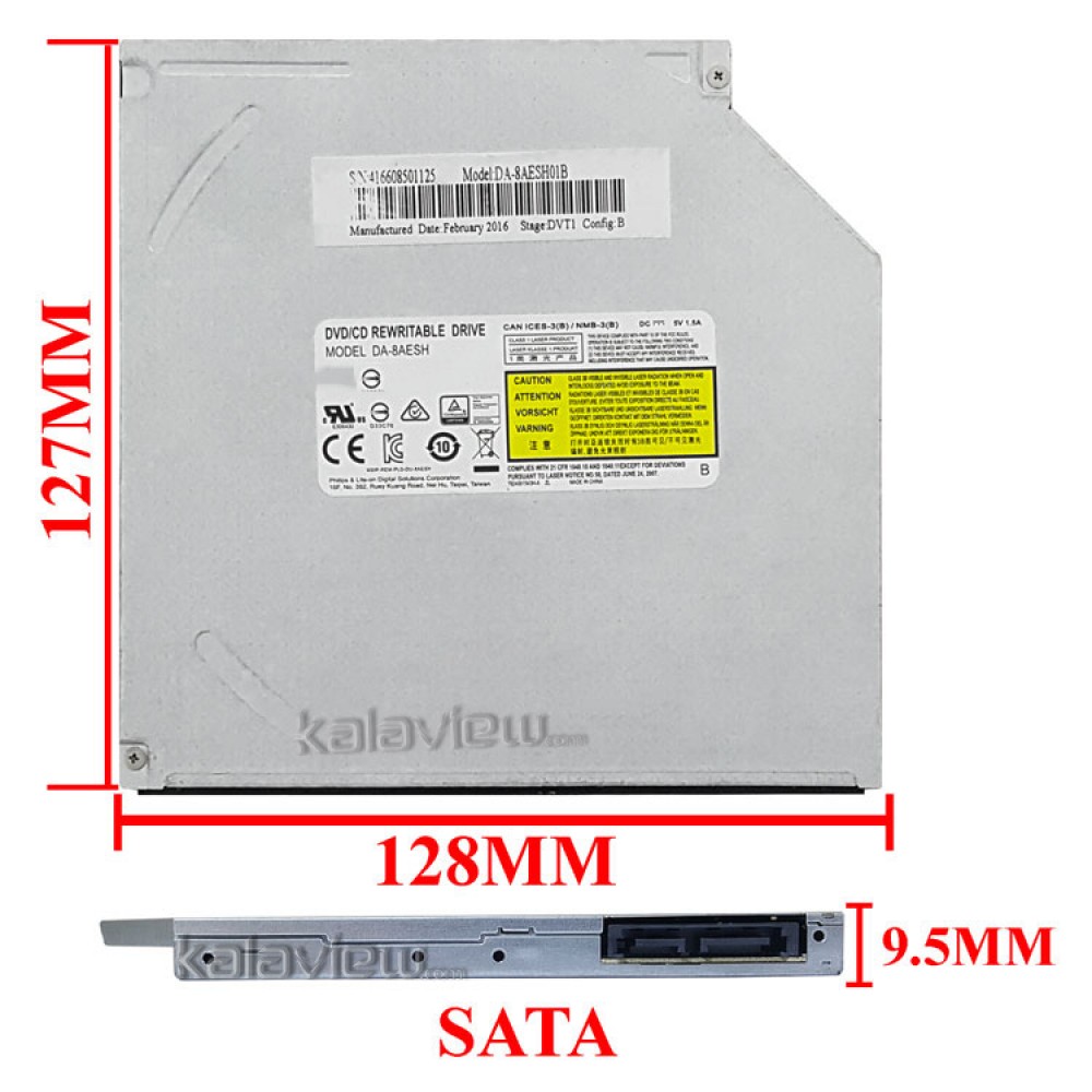 درایو لپ تاپ دی وی دی رایتر فیلیپس لایتون Sata Superslim 9.5mm ریفر-شش ماه گارانتی