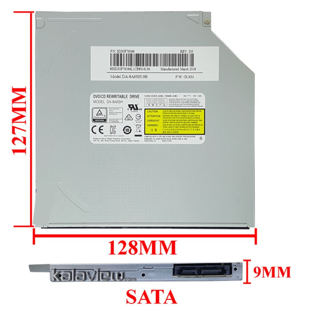 درایو لپ تاپ دی وی دی رایتر فیلیپس لایتون Sata Superslim E1 9mm