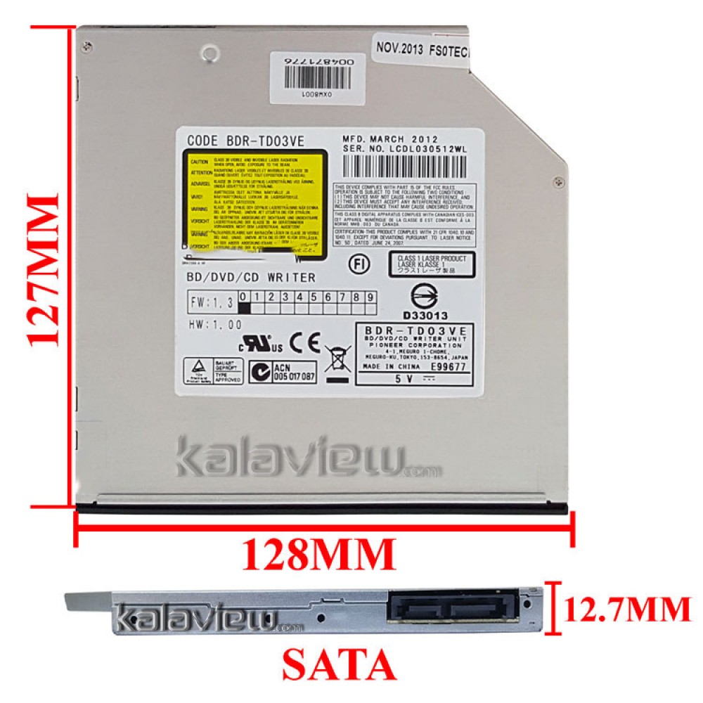 درایو لپ تاپ بلوری رایتر پایونیر Sata Slim 12.7mm