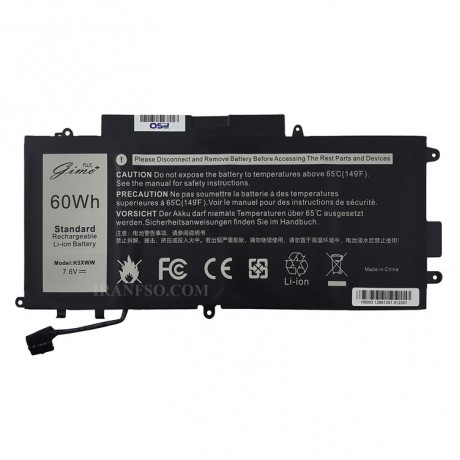 باتری لپ تاپ دل Latitude 5289-7389-7390 K5XWW Gimo Plus مشکی داخلی-60 وات ساعت