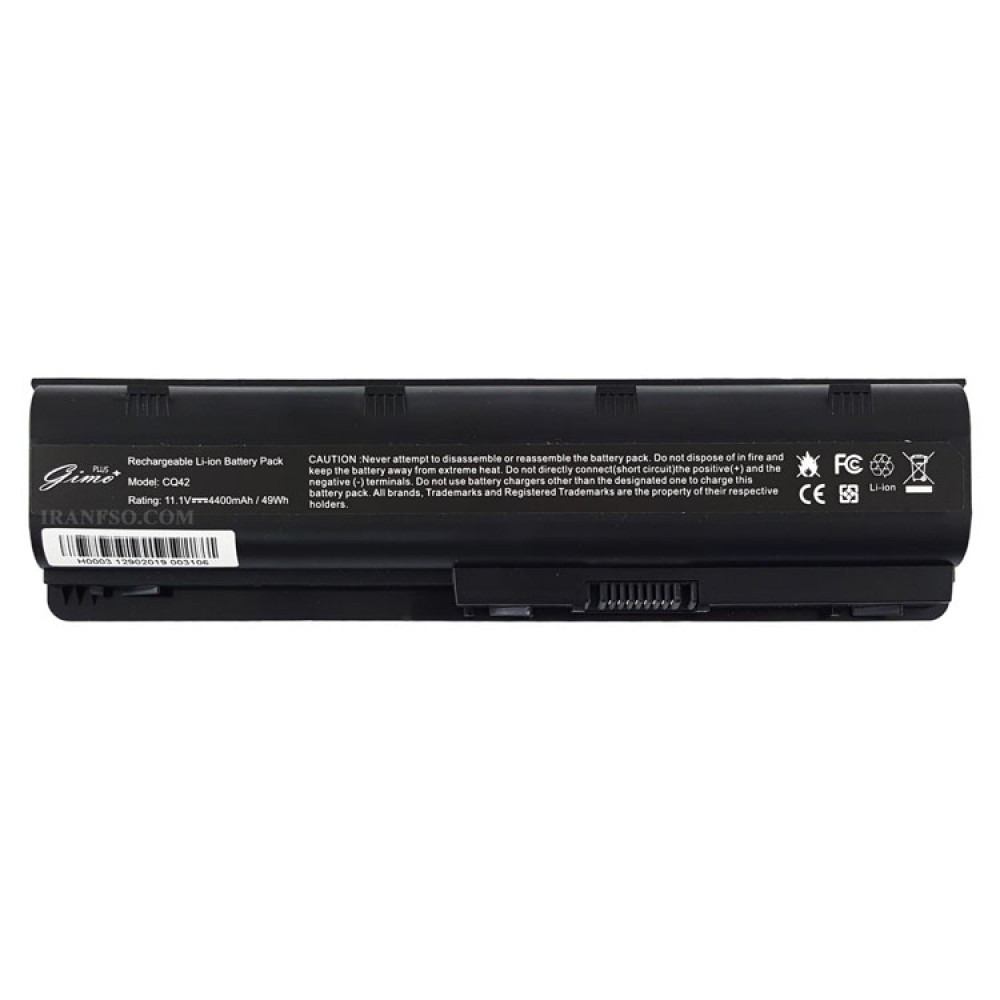 باتری لپ تاپ اچ پی HP Compaq CQ42 6Cell Gimo Plus مشکی-4400 میلی آمپر ساعت