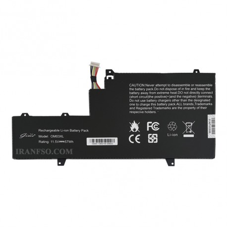 باتری لپ تاپ اچ پی EliteBook X360 1030 G2 OM03XL Gimo Plus مشکی داخلی-57 وات ساعت