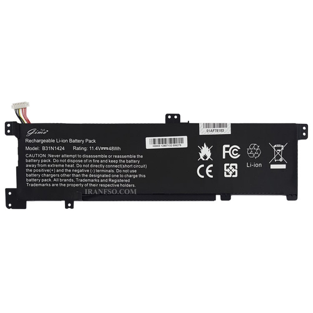 باتری لپ تاپ ایسوس K401 B31N1424 Gimo Plus مشکی داخلی-48 وات ساعت