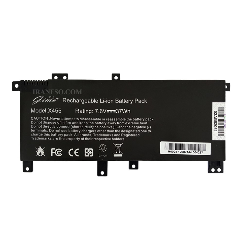 باتری لپ تاپ ایسوس X455 C21N1401 Gimo Plus مشکی داخلی-37 وات ساعت