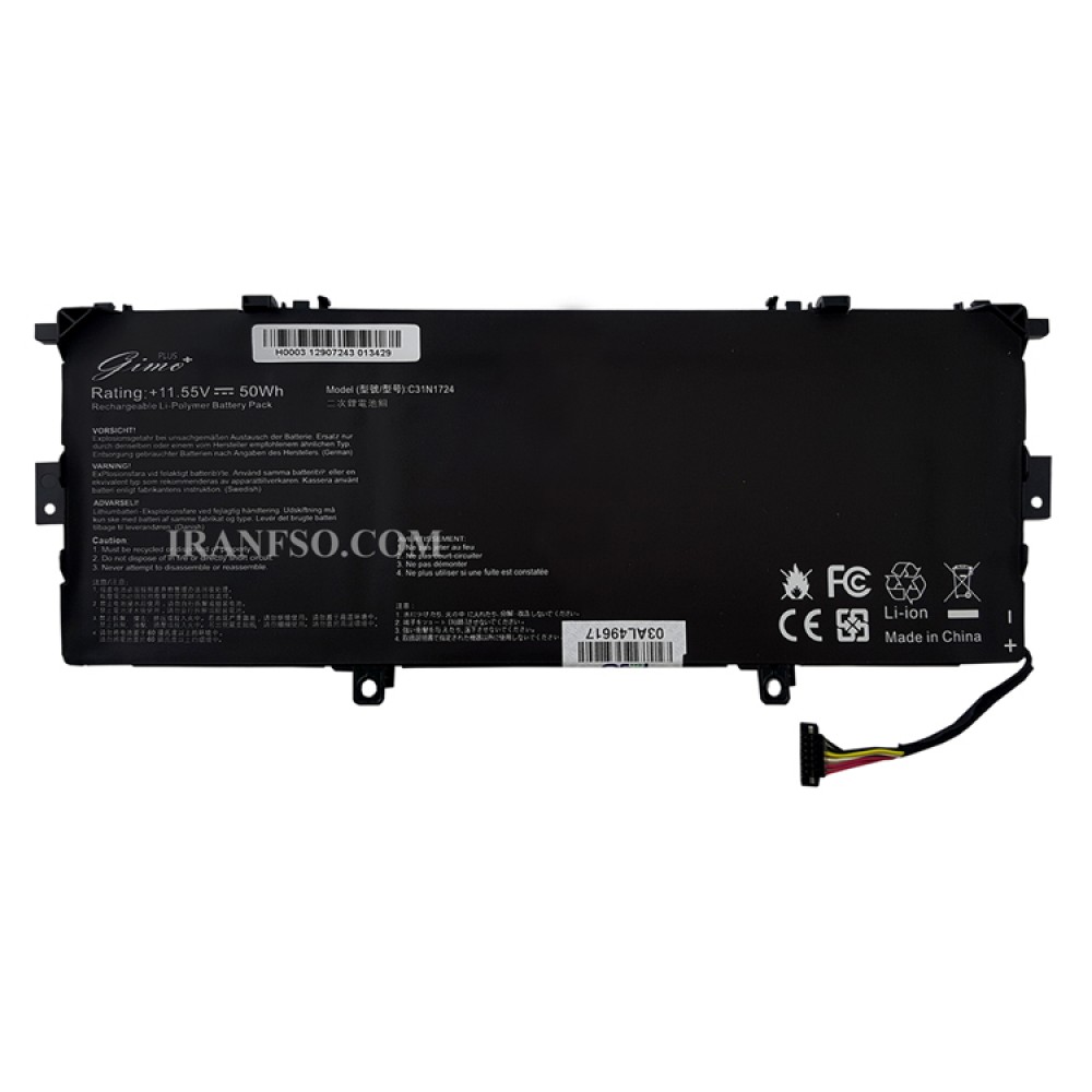 باتری لپ تاپ ایسوس ZenBook UX331U C31N1724 Gimo Plus مشکی-داخلی-50 وات ساعت