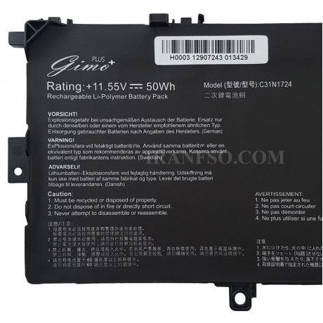 باتری لپ تاپ ایسوس ZenBook UX331U C31N1724 Gimo Plus مشکی-داخلی-50 وات ساعت