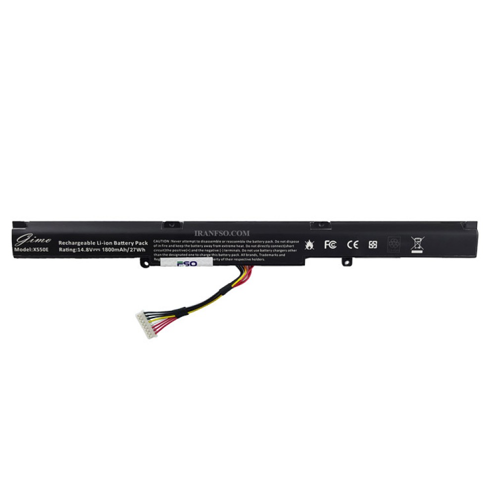 باتری لپ تاپ ایسوس X550-K550-4Cell مشکی-داخلی 27 وات ساعت