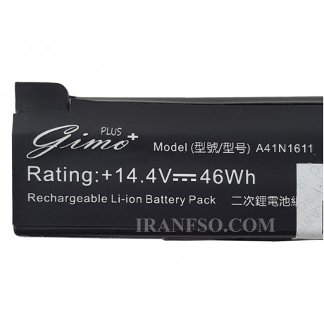باتری لپ تاپ ایسوس Rog Strix GL553 A41N1611 Gimo Plus مشکی-داخلی-46 وات ساعت