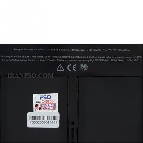 باتری لپ تاپ اپل MacBook Air A1370 2010 ORG