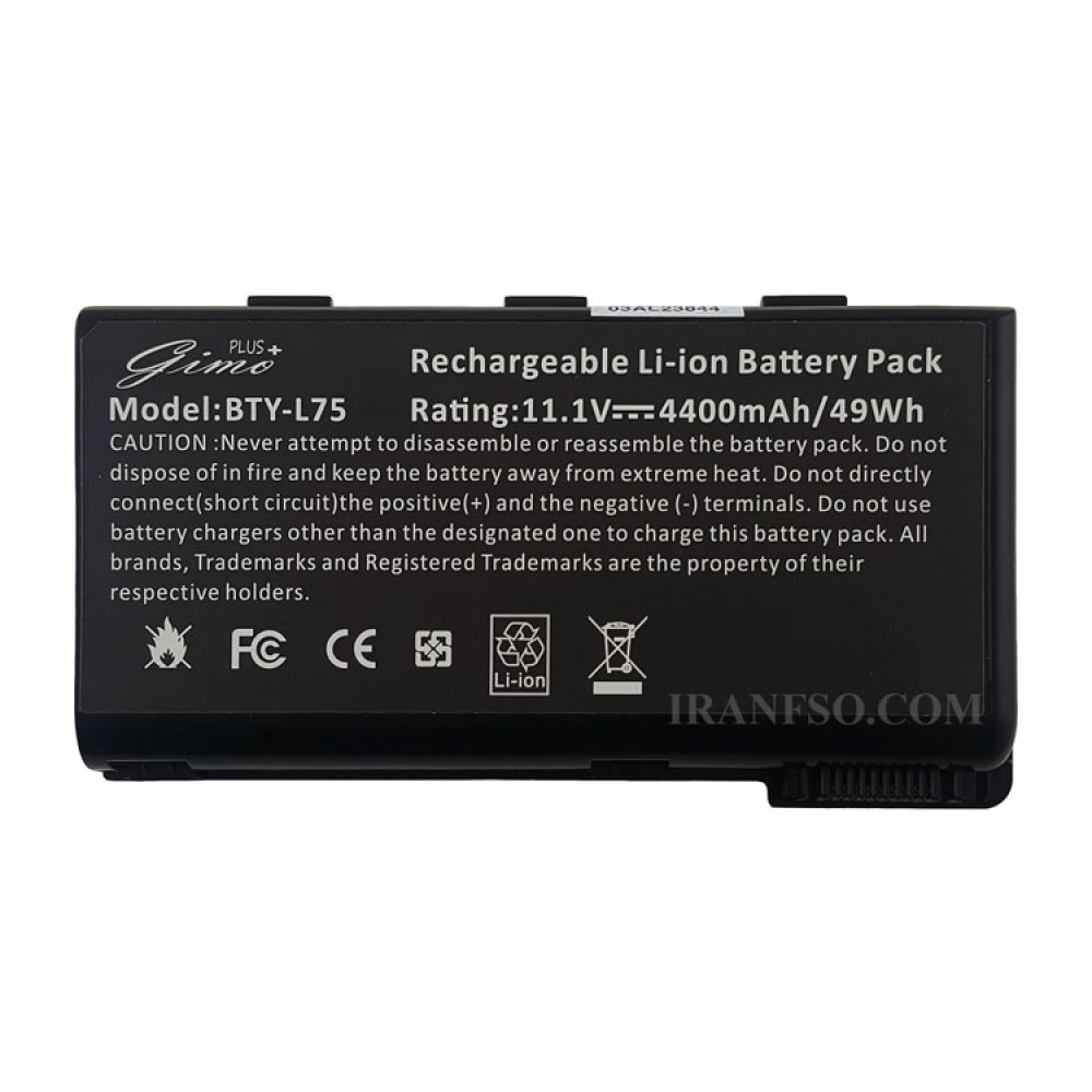 باتری لپ تاپ ام اس آی L74-6Cell Gimo Plus مشکی-49 وات ساعت