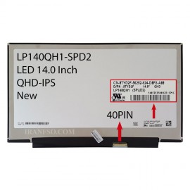 ال ای دی لپ تاپ ال جی 14.0 LP140QH1-SPD2 نازک مات 40 پین QHD-IPS بدون جا پیچ-NEW