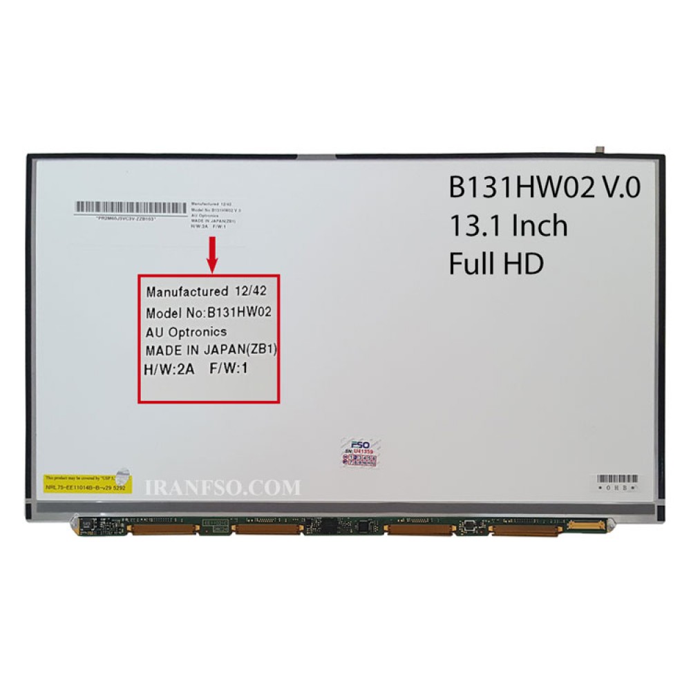 ال ای دی لپ تاپ 13.1 AUO B131HW02 New نازک Full HD پیکسل دار برای سونی VPC-Z