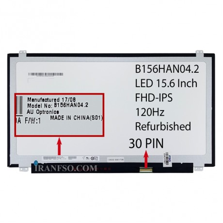 ال ای دی لپ تاپ 15.6 AUO B156HAN04.2 Grade A نازک مات 30 پین FHD-IPS-120HZ