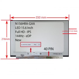 ال ای دی لپ تاپ 15.6 Innolux N156HRA-GAA NEW نازک مات 40 پین FHD-IPS-EDP-144Hz بدون جاپیچ 350x216x3.2mm