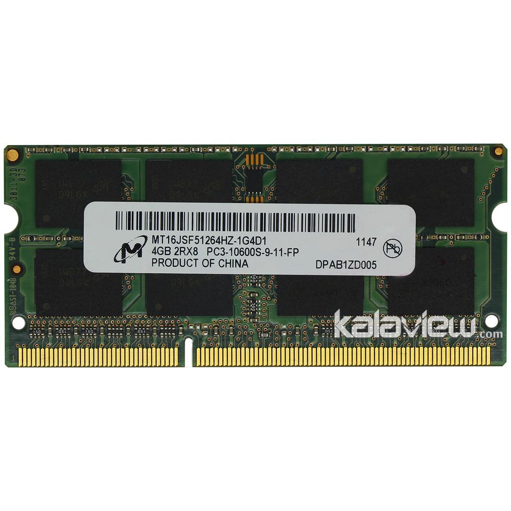 رم لپ تاپ میکرون 4GB مدل DDR3 باس 1333MHZ/10600 چین MT16JSF51264HZ-1G4D1 تایمینگ CL9