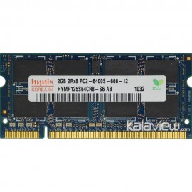 رم لپ تاپ هاینیکس 2GB مدل DDR2 باس 800MHZ/6400 کره HYMP125S64CR8-S6 AB 032 تایمینگ CL6