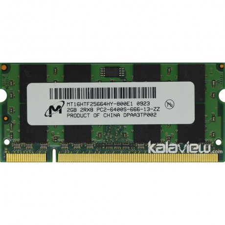 رم لپ تاپ میکرون 2GB مدل DDR2 باس 800MHZ/6400 چین MT16HTF25664HY-800E1 (CHN) تایمینگ CL6