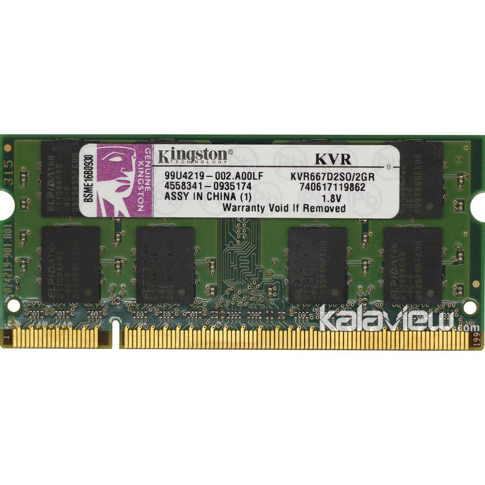 رم لپ تاپ کینگستون 2GB مدل DDR2 باس 667MHZ/5300 چین KVR667D2SO/2GR تایمینگ CL5