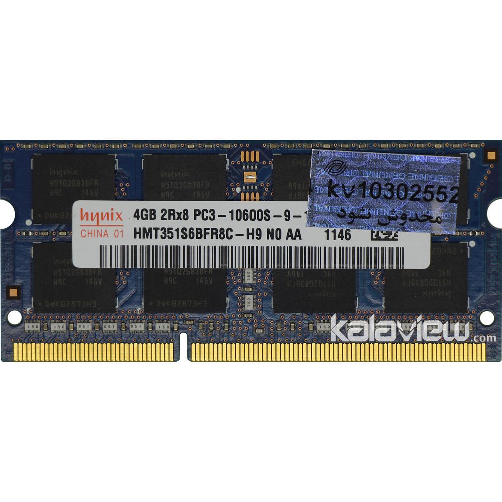 رم لپ تاپ هاینیکس 4GB مدل DDR3 باس 1333MHZ/10600 چین HMT351S6BFR8C-H9 N0 AA (CHN) تایمینگ CL9