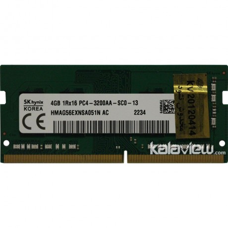 رم لپ تاپ اس کی هاینیکس 4GB مدل DDR4 باس 3200MHZ/25600 کره HMAG56EXNSA051N AC 234 تایمینگ CL22