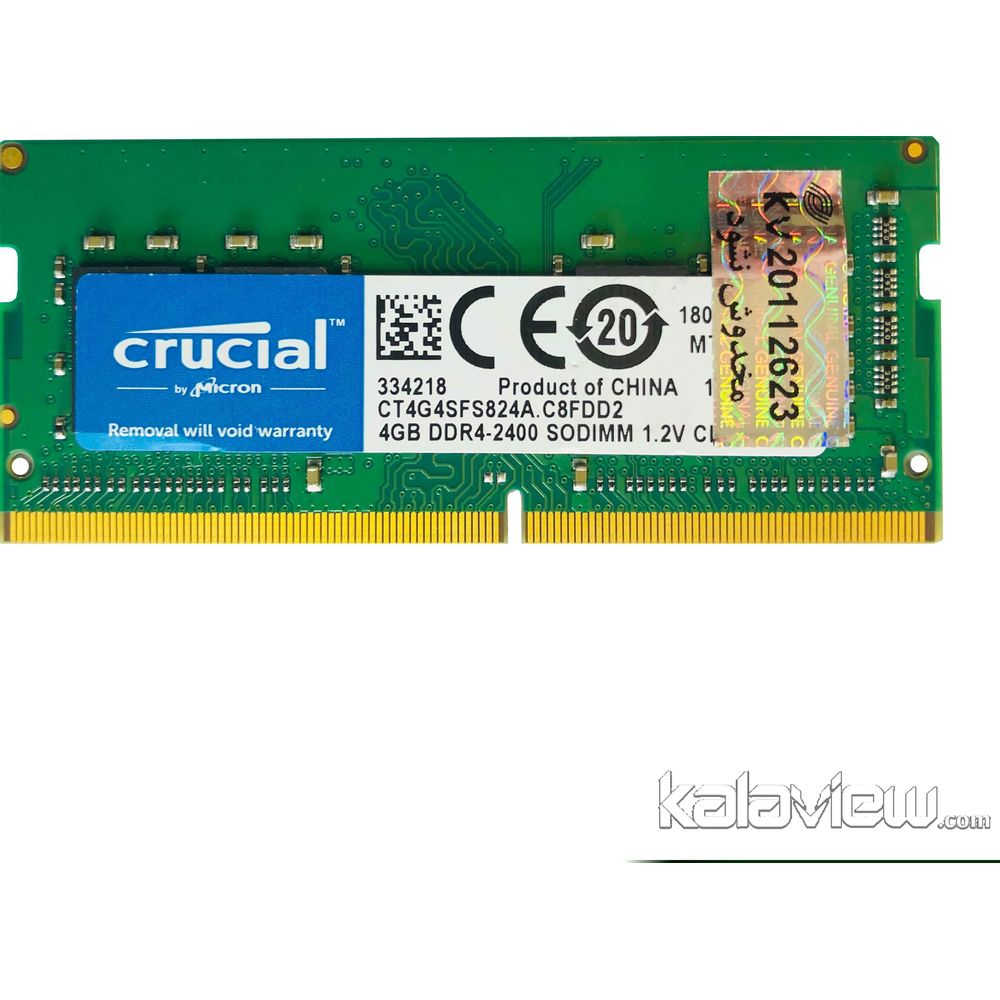 رم لپ تاپ کروشیال 4GB مدل DDR4 باس 2400MHZ/19200 چین CT4G4SFS824A.C8FDD2 تایمینگ CL7