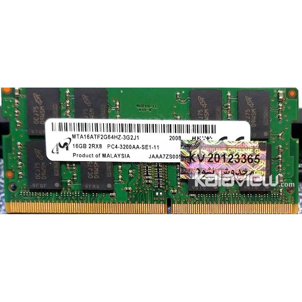 رم لپ تاپ میکرون 16GB مدل DDR4 باس 3200MHZ/25600 مالزی MTA16ATF2G64HZ-3G2J1 008 تایمینگ CL22