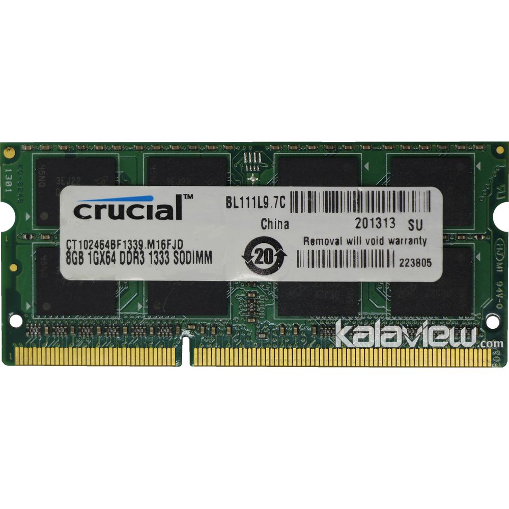 رم لپ تاپ کروشیال 8GB مدل DDR3 باس 1333MHZ/10600 چین CT102464BF1339.M16FJD تایمینگ CL9
