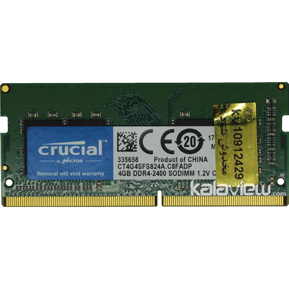 رم لپ تاپ کروشیال 8GB مدل DDR4 باس 2400MHZ/19200 چین CT4G4SFS824A.C8FADP تایمینگ CL17