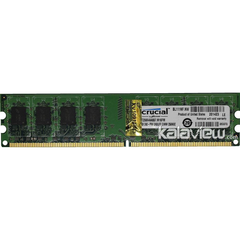 رم کامپیوتر کروشیال 2GB مدل DDR2 باس 667MHZ/5300 آمریکا CT25664AA667.M16FM تایمینگ CL5