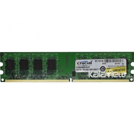 رم کامپیوتر کروشیال 2GB مدل DDR2 باس 800MHZ/6400 چین CT25664AA800.M16FH تایمینگ CL6