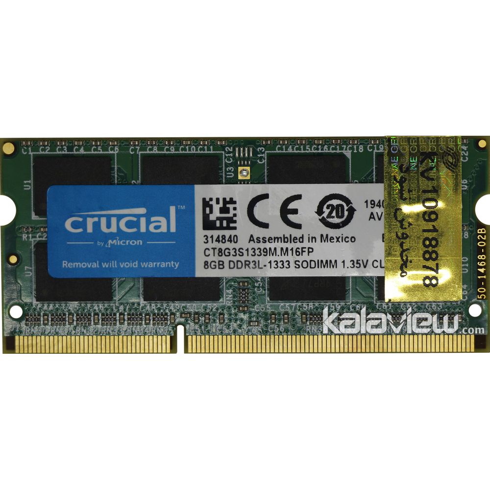 رم لپ تاپ کروشیال 8GB مدل DDR3L باس 1333MHZ/10600 مکزیک CT8G3S1339M.M16FP تایمینگ CL9