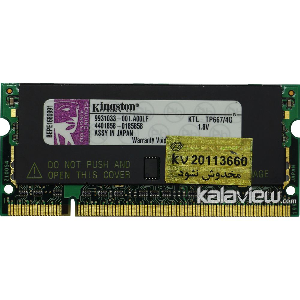 رم لپ تاپ کینگستون 4GB مدل DDR2 باس 667MHZ/5300 ژاپن KTL-TP667/4G تایمینگ CL5